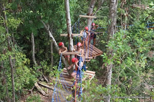 High Point Adventure Rope Park on Koh Rong Island. Zipline and Rope Bridges